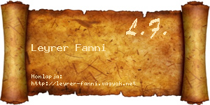 Leyrer Fanni névjegykártya